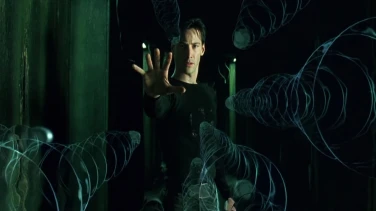 The Matrix film trailer button