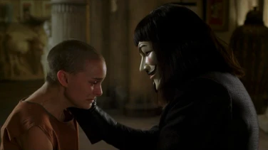 V for Vendetta film trailer button